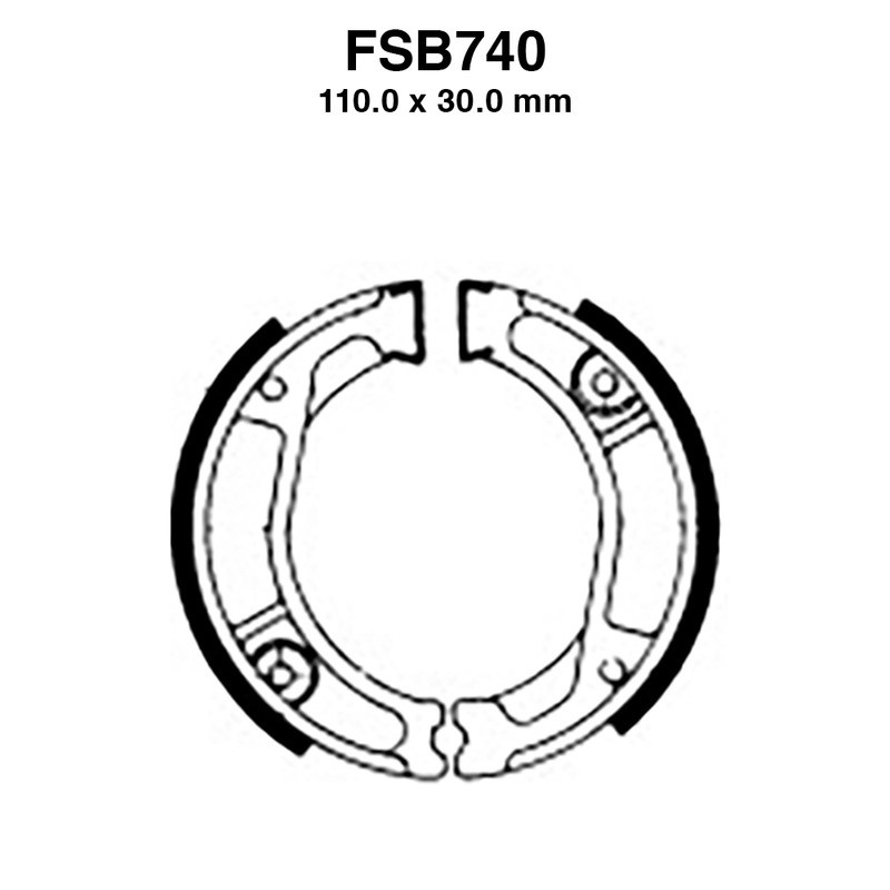 Ganasce Ferodo FSB740 per HONDA NX Dominator 250 88-93 e altri modelli Ganasce Freno Ferodo