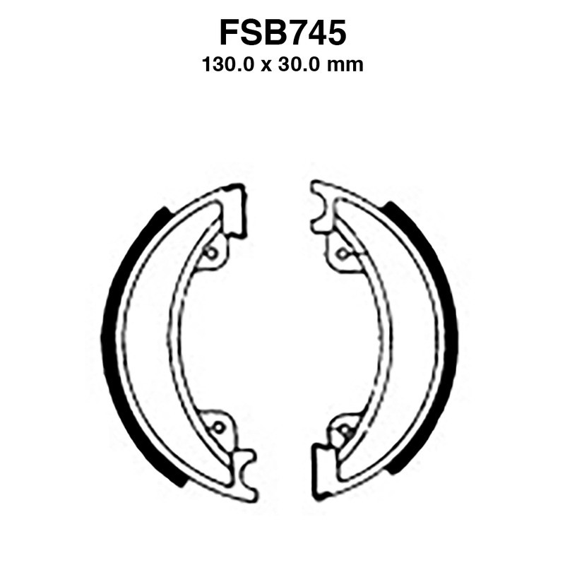 Ganasce Ferodo FSB745 per HONDA : CR 480 Rd 480 83-83 CR R 250 83-83 CR R 250 82-82 CR R 125 83-84 CR R 125 82-83 CR R 125 82-83 Ganasce Freno Ferodo