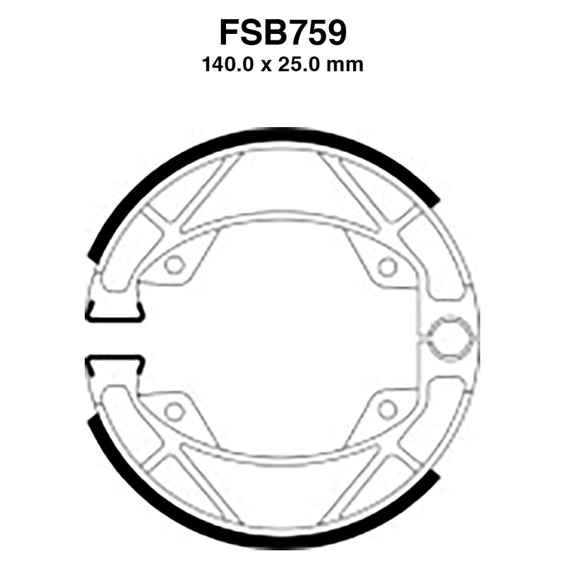 Ferodo Brake Shoes FSB759 for GILERA : Dakota 350 86-86 ER 500 87-87 ER 350 87-87 Ganasce Freno Ferodo