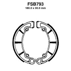 Ganasce Ferodo FSB793 per KAWASAKI : S1 250 75-75 KH 400 76-81 KH 250 77-82 Ganasce Freno Ferodo