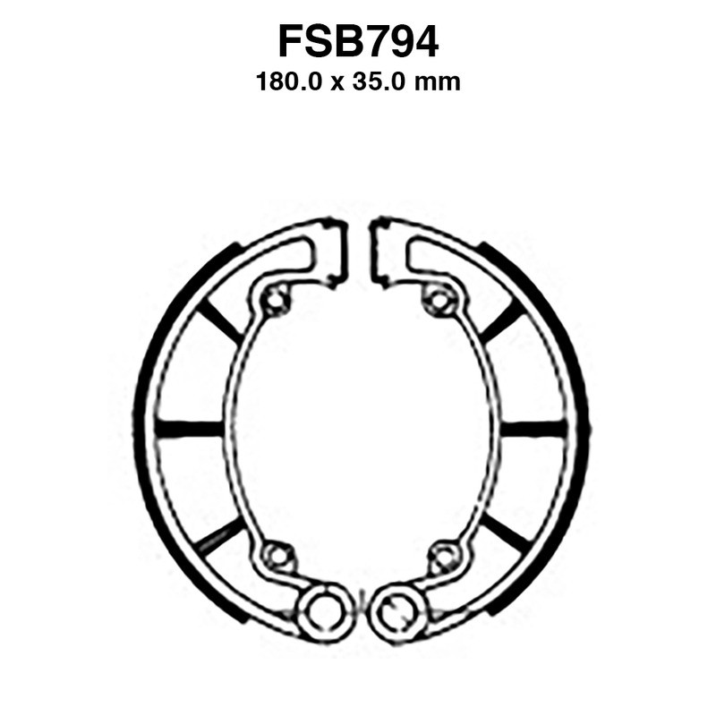 Ferodo Brake Shoes FSB794 for KAWASAKI KLF 300 Bayou 4x4 89-04 and other model Ganasce Freno Ferodo