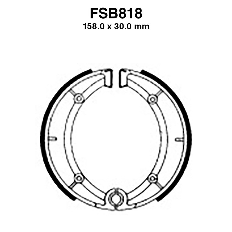Ferodo Brake Shoes FSB818 for BENELLI Quattro 500 76 and other model Ganasce Freno Ferodo