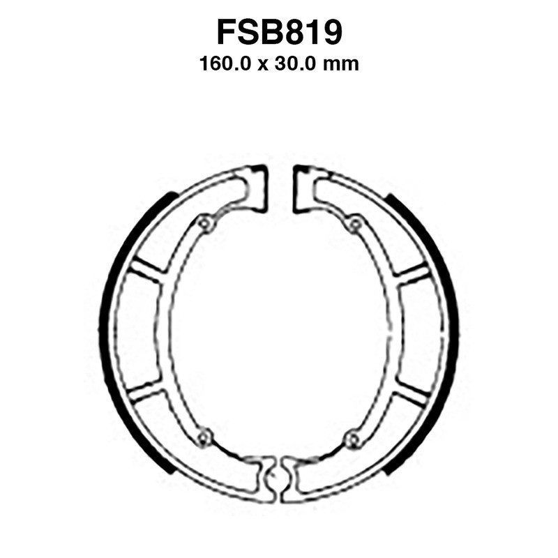 Ferodo Brake Shoes FSB819 for MAICO : GSE Alpha-E 250 0-83 MX Twin 490 0-83 MX Twin 250 0-83 MX Link 490 0-83 Link 250 0- 83 Ganasce Freno Ferodo