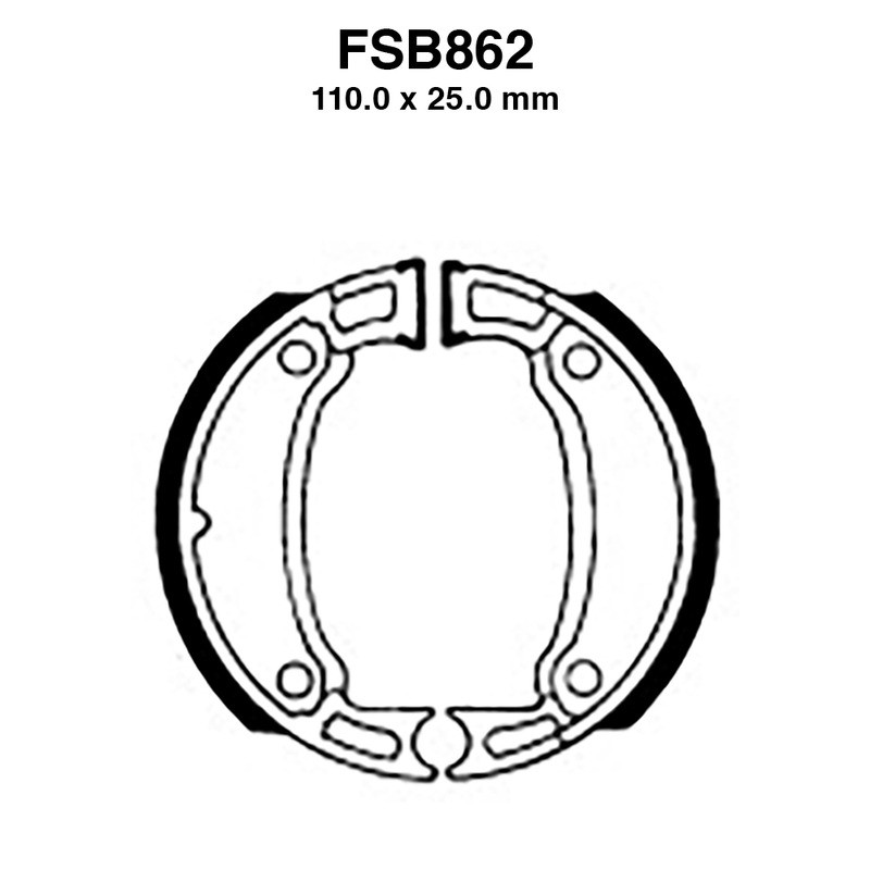 Ferodo Brake Shoes FSB862 for ITALJET : Bazooka 2 50 92-97 Bazooka 1 50 91-91 Yankee 8 50 94-94 Reporter 50 90-93 Pista 2 50 92-96 Scoop 50 93-93 Ganasce Freno Ferodo