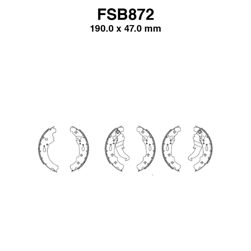 Ferodo Brake Shoes FSB872EF6PZ X Pack for PIAGGIO Ape P703 TM Diesel 420 87-10 Ganasce Freno Ferodo