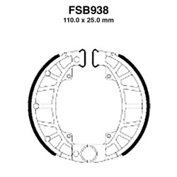 Ferodo Brake Shoes FSB938A for PIAGGIO Typhoon XR 50 00-07 and other model Ganasce Freno Ferodo