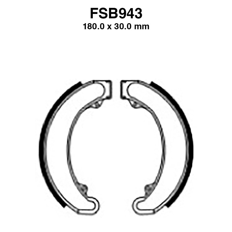 Ganasce Ferodo FSB943 per HONDA : CB G 360 75-75 CB 250 73-75 Ganasce Freno Ferodo