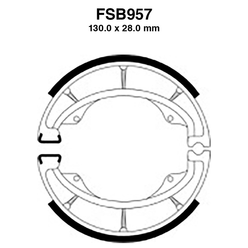 Ganasce Ferodo FSB957 per SUZUKI : UE Epicuro 125 98-00 UC Epicuro 150 98-00 Ganasce Freno Ferodo