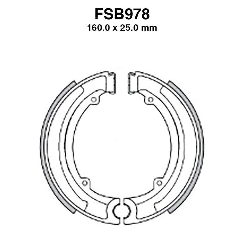 Ferodo Brake Shoes FSB978 for ROYAL ENFIELD Bullet 350 09-14 and other model Ganasce Freno Ferodo