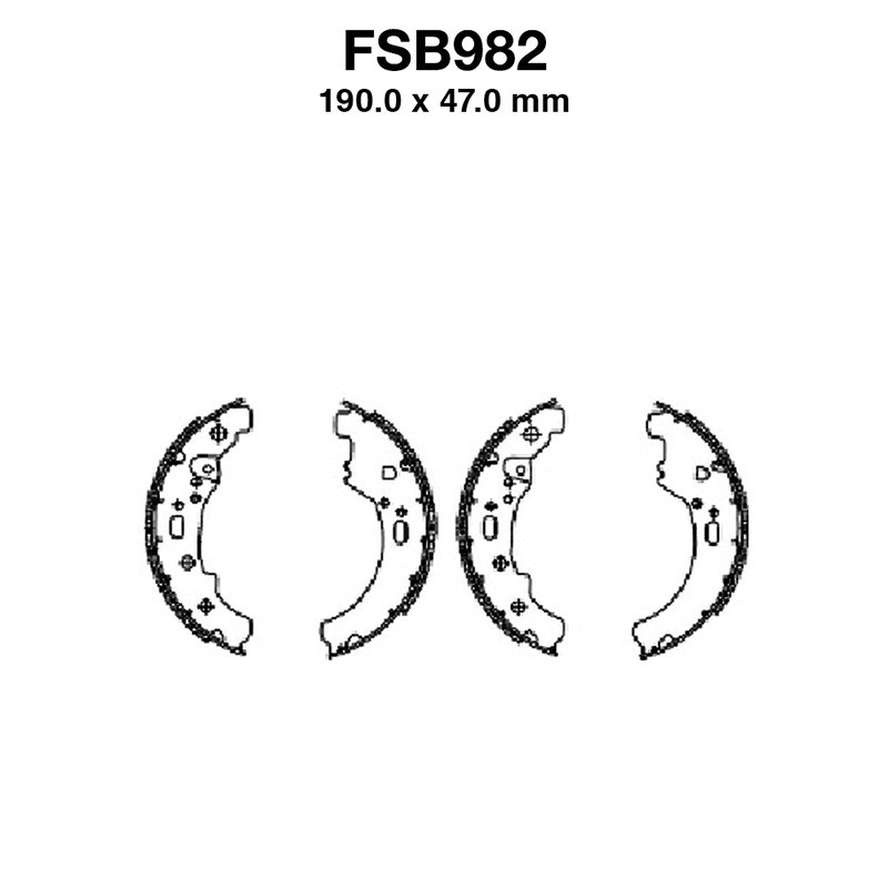 Ferodo Brake Shoes FSB982EF for PIAGGIO Ape Poker 420 benzina/Diesel 93- and other model Ganasce Freno Ferodo
