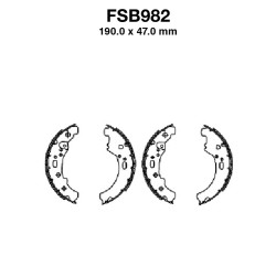 Ferodo Brake Shoes FSB982EF for PIAGGIO Ape Poker 420 benzina/Diesel 93- and other model Ganasce Freno Ferodo