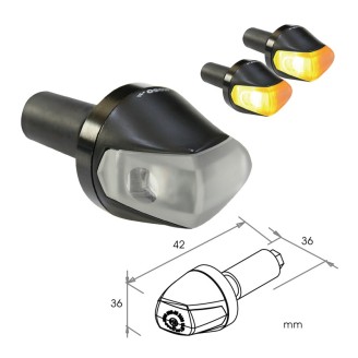Led Indicator Knight - Bar Endlight - Black, Smoke Lens Arrows KOSO