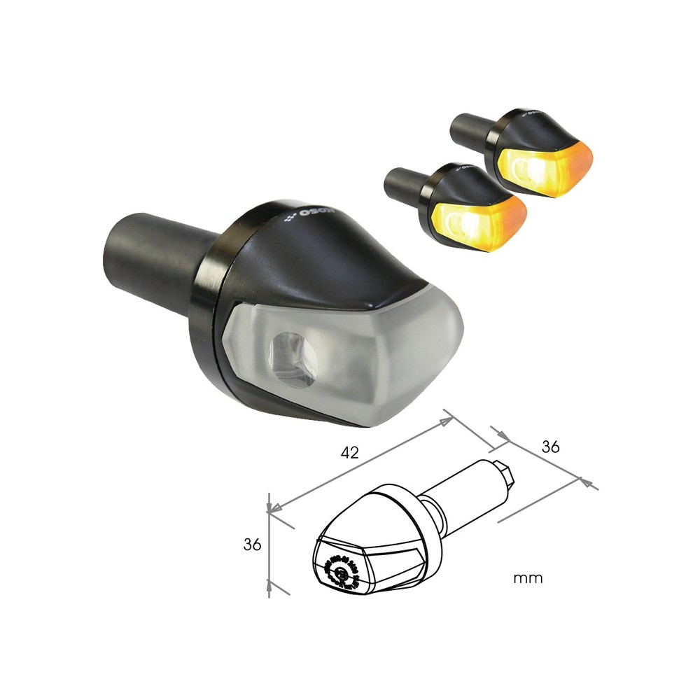 Led Indicator Knight - Bar Endlight - Black, Smoke Lens - HE033010