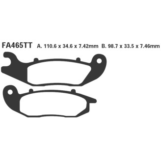 Brake Pads Tt 125 Terra/Adventure 07- for DERBI Terra 125 07- and other model Brake Pads EBC
