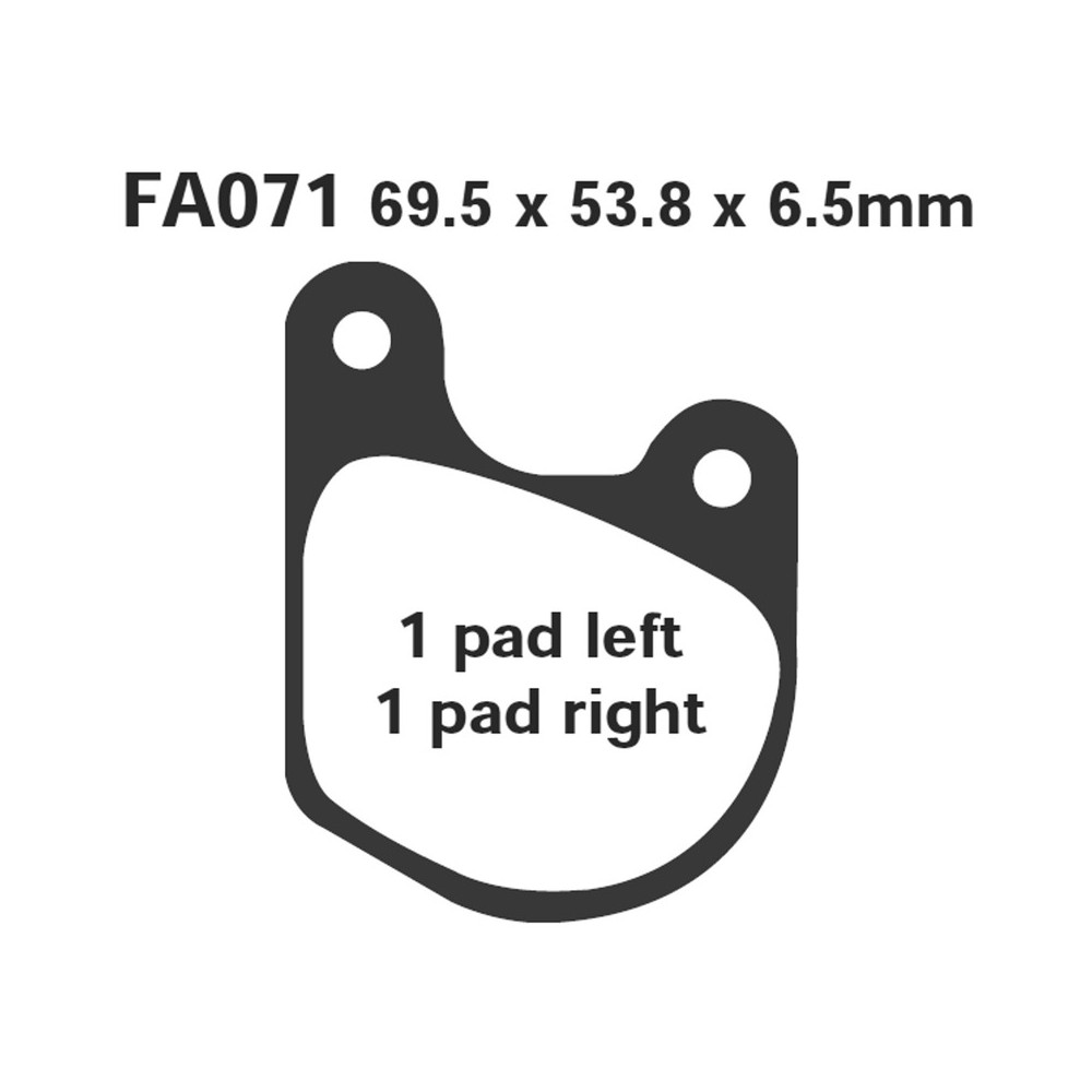 Brake Pads H.D.Fx 78-,Xl 79-Fx Rd 82- FA71 for HARLEY DAVIDSON FXS 40 Low Rider 78-83 Brake Pads EBC
