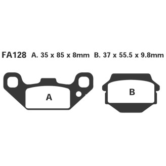 Brake Pads Kawa 250/350 Quad - FA128TT