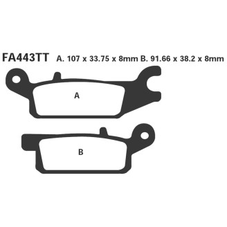 Brake Pads Yfm 700 Grizzly 07-Frontsx - FA443TT