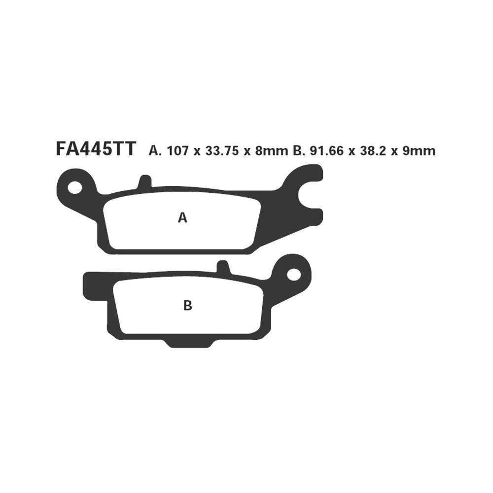 Brake Pads Yfm 700 Grizzly 07-Rearsx - FA445TT