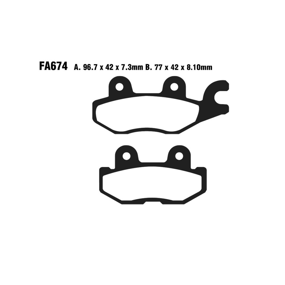 Pastiglie Tt Yamaha Yxm 700E14- Post.Sx per YAMAHA Quad YXM 700 E/ES 14- Pastiglie Freno EBC