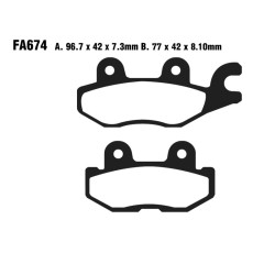 Pastiglie Tt Yamaha Yxm 700E14- Post.Sx per YAMAHA Quad YXM 700 E/ES 14- Pastiglie Freno EBC