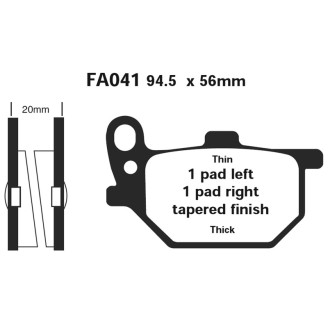 Brake Pads V Yamaha RD250/40078-79 for YAMAHA XS 400/750 79-81 and other model Brake Pads EBC