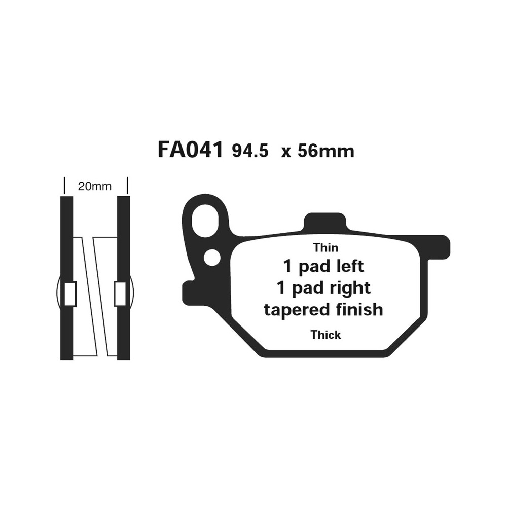 Brake Pads V Yamaha RD250/40078-79 for YAMAHA XS 400/750 79-81 and other model Brake Pads EBC