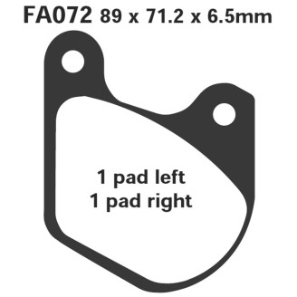 Brake Pads V H.D.Xl 79- Rearflt 80- for HARLEY DAVIDSON XL/XLH/XLCH 79-81 and other model Brake Pads EBC