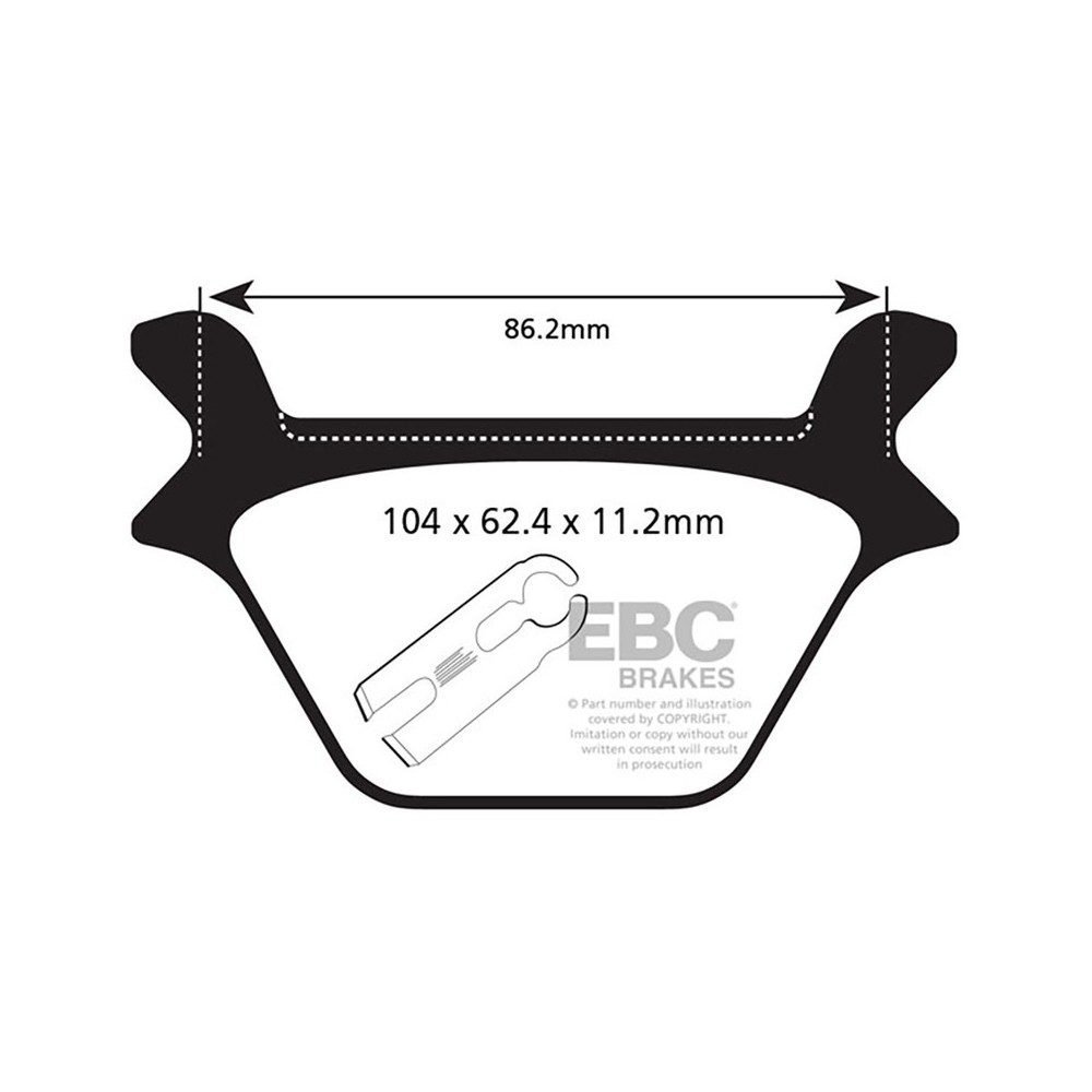 Pastiglie V H.D.87-99 per HARLEY DAVIDSON FXST/FXSTB/FXSTC/FXSTS/FLST/FLSTC/FLSTF/FLSTS/FLSTN/XL/XLH/XLCH/XLS/XLX/FXD/FXDL/FXDWG/FXR/FXRS/FXRT/FXRD/FXLR 87-89 Bremsbeläge EBC