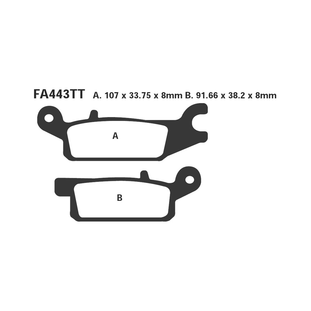 Pastiglie R Yfm 700 Grizzly 07- Ant.Sx Bremsbeläge EBC