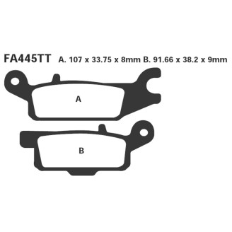 Brake Pads R Yfm 700 GRIZZLY07- Rear Lh - FA445R