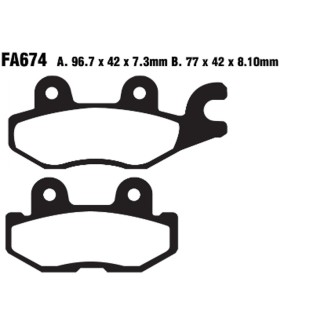 Brake Pads R Yamaha Yxm 70014- Rear Lh for YAMAHA YXM 700 14-16 and other model Brake Pads EBC