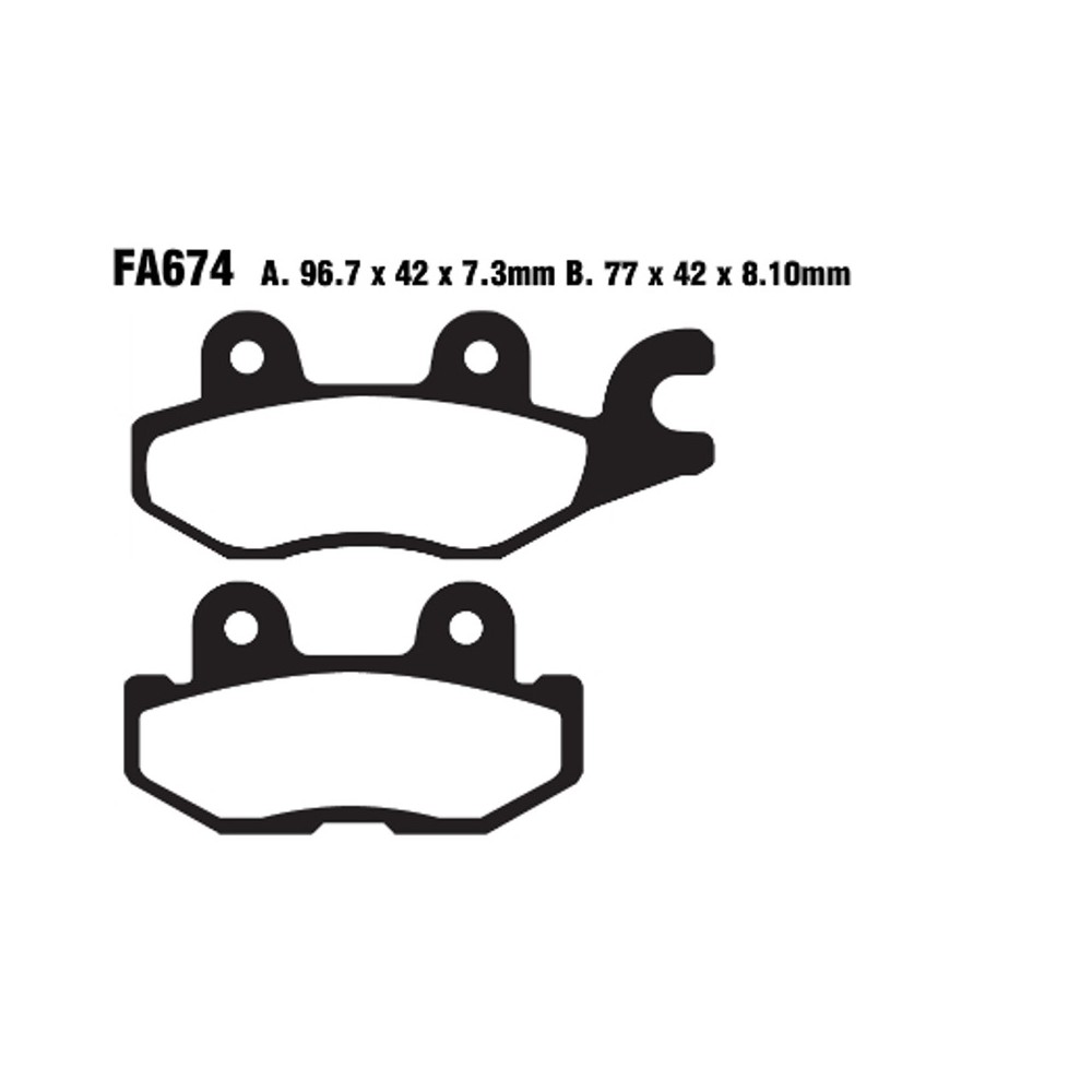 Brake Pads R Yamaha Yxm 70014- Rear Lh for YAMAHA YXM 700 14-16 and other model Brake Pads EBC