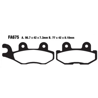 Brake Pads R Yamaha Yxm 70014- Rear Lh for YAMAHA YXM 700 14-16 and other model Brake Pads EBC