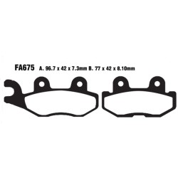 Brake Pads R Yamaha Yxm 70014- Rear Rh - FA675R