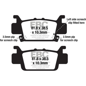 Brake Pads R FA701R for HONDA SXS 00 M3/M5 Pioneer 16-20 Brake Pads EBC
