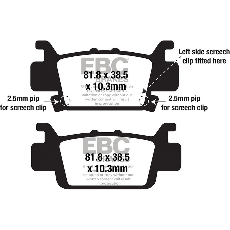 Brake Pads R FA703R for HONDA SXS 00 M3/M5 Pioneer 16-20 Brake Pads EBC