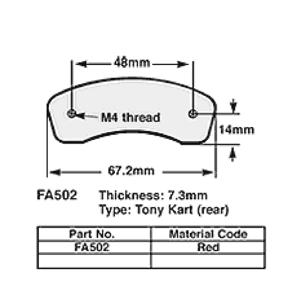 Pastiglie Kart 7,3 Mm REDFA502 Pastiglie Freno EBC