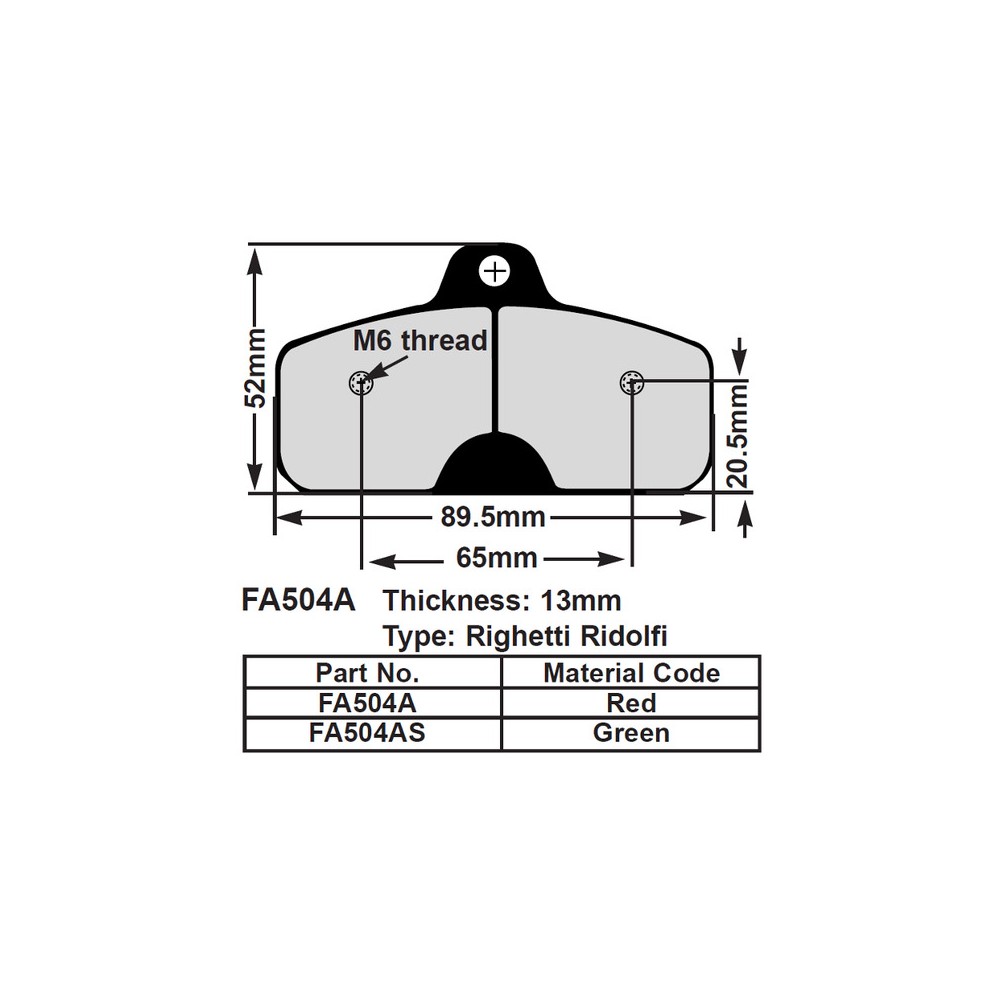 Kart Brake Pads 13 Mm REDFA504A - FA504A
