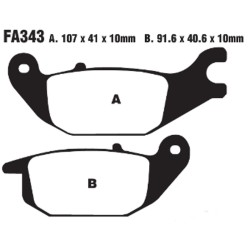 Pastiglie Sfa Yamaha TRICITY125 14-15 Post. per YAMAHA MW Tricity 125 14-15 Pastiglie Freno EBC