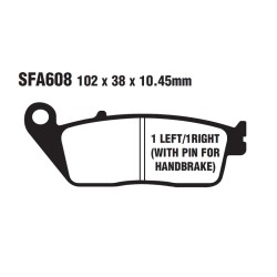 Brake Pads Sfa Hh Xciting 50005- Rear for KYMCO Xciting 500 05-08 and other model Brake Pads EBC
