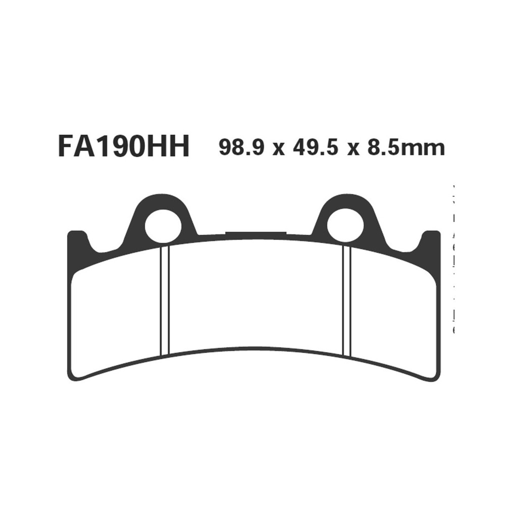 Brake Pads Hh Yamaha YZF750-97 Front - FA190HH