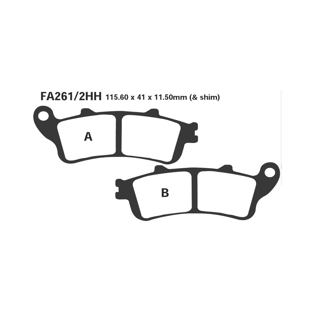 Brake Pads Hh Honda GL180001-07 Rear - FA261/2HH