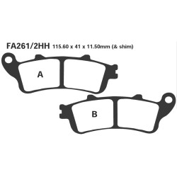 Brake Pads Hh Honda GL180001-07 Rear - FA261/2HH