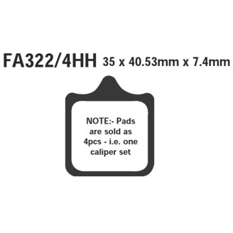 Set Brake Pads Hh Aprilia RSV1000 01- Front 2CP 4PZ - FA322/4HH