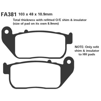 Brake Pads Hh H.D.883 04-Front - FA381HH