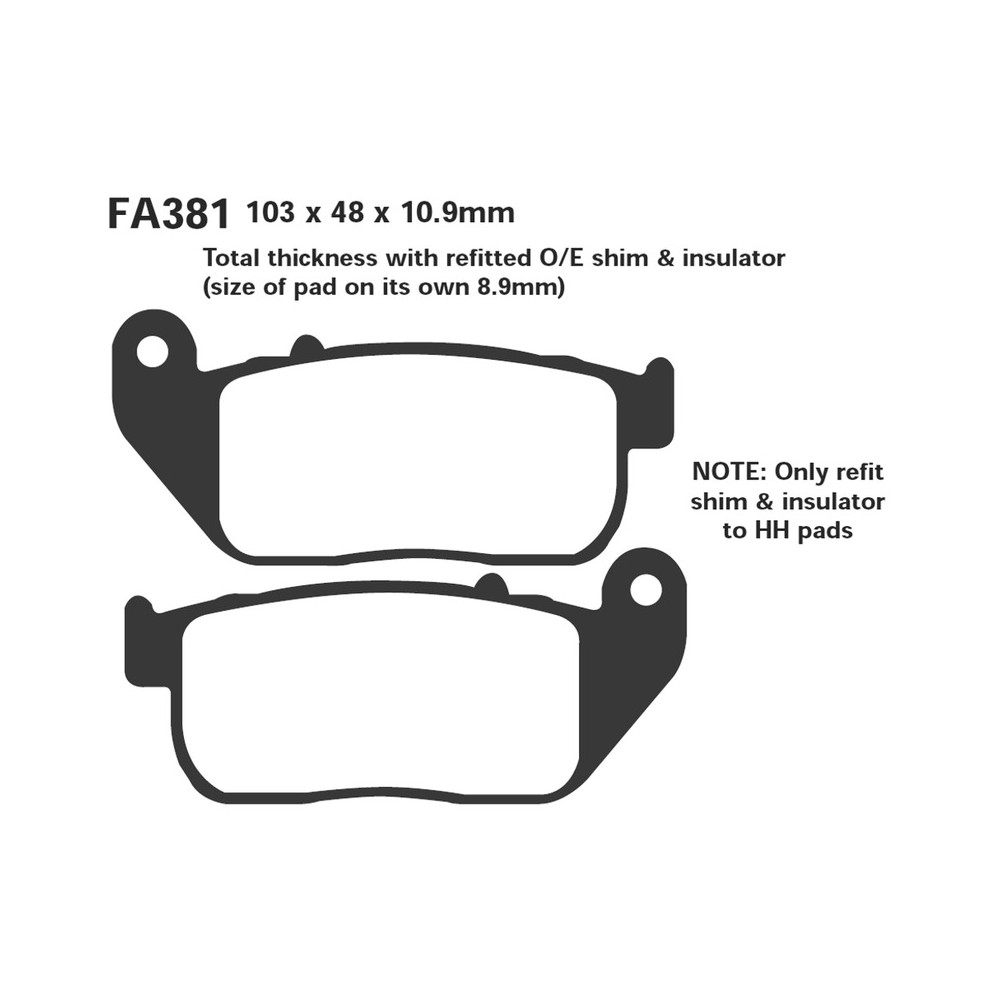 Brake Pads Hh H.D.883 04-Front - FA381HH