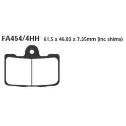 Set Brake Pads Hh Buell 1125RFRONT 2CP 4PZ for BUELL XB12 R/SS lightning 09-10 and other model Mescola Sinter Moto EBC