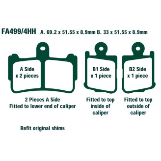 Brake Pads Hh Honda VFR1200FRONT for HONDA VFR 00 10- Brake Pads EBC