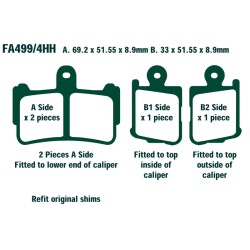 Brake Pads Hh Honda VFR1200FRONT for HONDA VFR 00 10- Brake Pads EBC