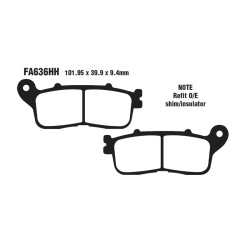 Pastiglie Hh Honda VFR1200XCROSSTOURER 12- per HONDA VFR 00 X Crosstourer/DCT 12- Pastillas de freno EBC